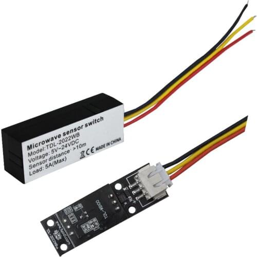 DC 5V-24V 5A Microwave Radar Sensor Module 360° Angle Induction Switch Controller Sensing Distance 8-10M