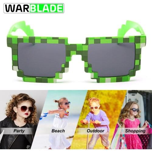WBL Kids Cycling Sunglasses Smaller Size Sunglasses Mosaic Boys Girls Pixel Eyewares Novelty Children Gift 10pcs/lot