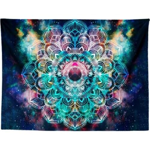 Mandala Floral Tapestry Bohemian Fantasy Hippie Galaxy mysterious Flower