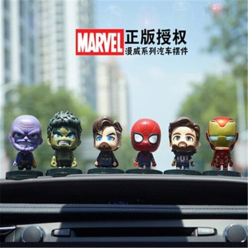 Disney Avengers 4 Pose Childrens Gift Christmas Gift Car Pose Marvel Hero Series Doll Creative Toy 7CM ABS