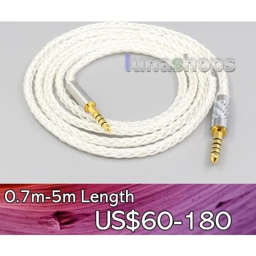 LN006342 99.99% Pure Silver XLR 2.5mm 4.4mm Earphone Cable For HIFIMAN Edition S Deva HE-R10 Headphone headset