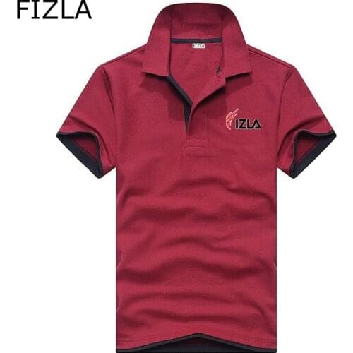 Men Polo Shirt 2018 Summer Men Business Casual Breathable Print FIZLA Short Sleeve Polo Shirt Pure Cotton Work Clothes Polos