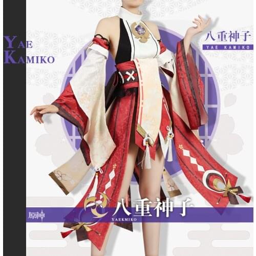 [Customized] Anime Genshin Impact Yae Game Suit Gorgeous Kimono Uniform Cosplay Costume Halloween Women Free Shipping 2021 New