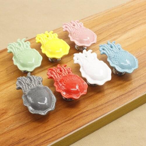 New Arrival Children Room Cartoon Handles Ceramic Octopuses Drawer Knobs Modern Handles