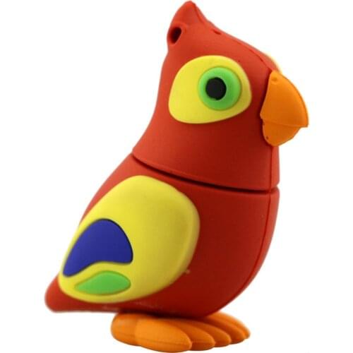 New Parrot Cartoon PenDrive 64GB 8GB 16G 32GB Thumb Pen Drive U Disk USB Drive Memory Card USB Funny Animal Bird USB Flash Drive