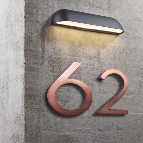 Floating House Number Sign Aged bronze 10cm Modern Building Signage Outdoor Huisnummer Numeros Casa Door Numbers Address Plate