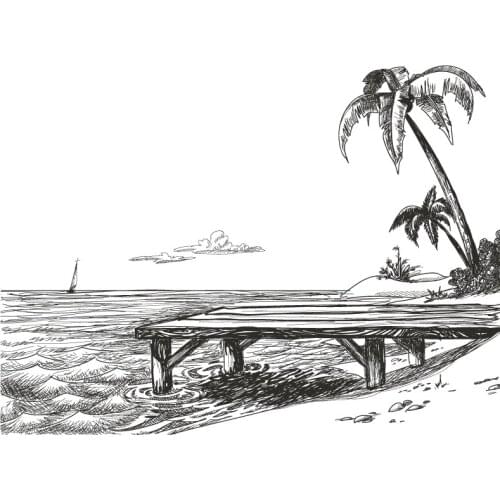 AZSG Seabeach Coconut Tree Clear Stamps For Scrapbooking DIY Clip Art /Card Making Decoration Silicone Stamps Crafts