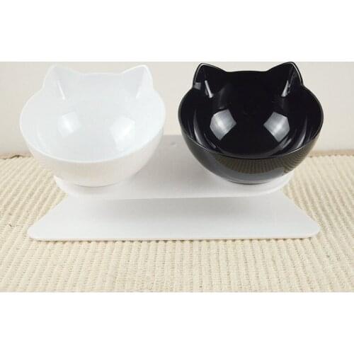 Dropshipping Non-Slip Double Cat Bowl Dog Bowl With Stand Pet Feeding Cat Water Bowl Food Pet Bowls For Dogs Feeder Product