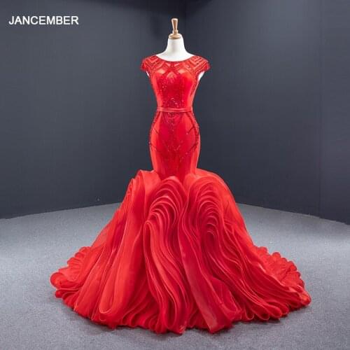 RSM66926 Red New Style Evening Dress Banquet Wedding Activity Ruffled Sequined Trendy Pattern Fishtail вечерные платье 2021