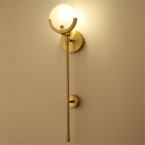Modern Metal Plating Wall Lamp Marble Brass Jade Wall Sconce Aisle Corridor Decor Lighting Fixture LED Suspension Lamps WA029