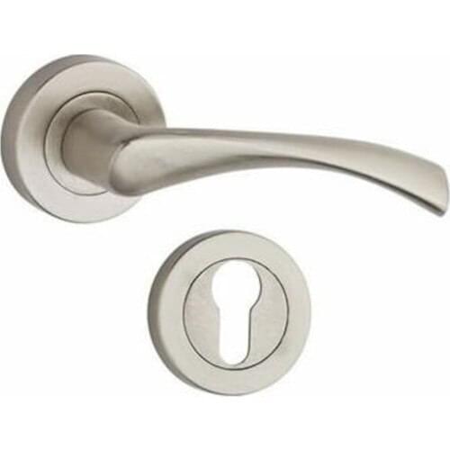 Vega Rosette Door Handle Yale Nickel Satin Right Opening