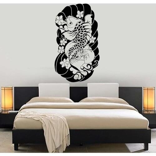 Koi Carp Japan Art Japanese Fish vinyl wall decal home decor diy art mural wallpaper removable wall stickers