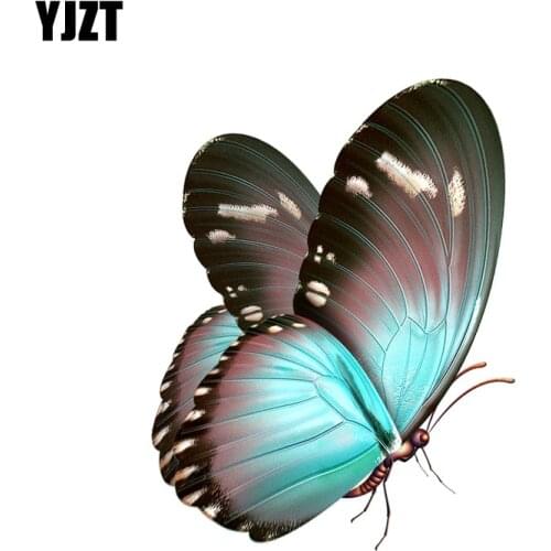 YJZT 10.7CM*13.8CM Beautiful Hand Drawn Butterfly Decal PVC Motorcycle Car Sticker 11-00655