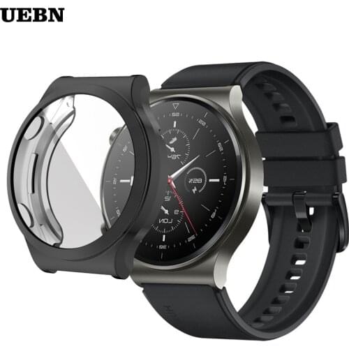 UEBN TPU Soft Full Screen Protector Cover Shell Edge Frame For Huawei Watch GT 2 Pro Strap Band GT2 pro Protective Bumper Case