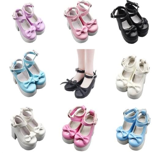 1pair Fashion PU Leather Shoes For 60cm BJD Dolls For 1/3 Dolls Accessories Princess Shoes toys 7.8cm