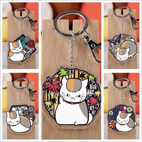 20 pcs/lot Natsume Yuujinchou Acrylic Keychain Toy Figure Madara Bag Pendant Key Ring Gifts