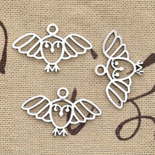 20pcs Charms Expanded Wings Owl 18x29mm Antique Making Pendant fit,Vintage Tibetan Bronze Silver color,DIY Handmade Jewelry