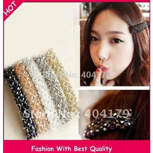 2021 Wholesale and Retail freeshipping fashion crystal beads handmade hairclip popular for girls and women 12pc/lot