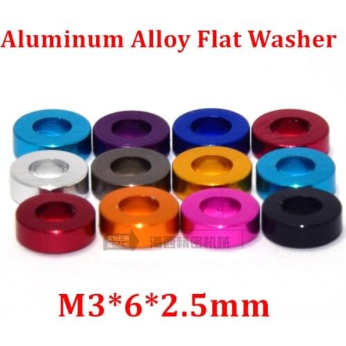50pcs M3*6*2.5mm Aluminum flat washer for RC Model Part Aluminum countersunk Gasket Washer meson anodized colorful