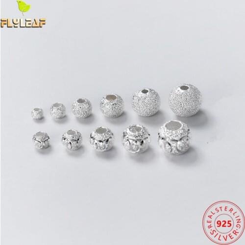 925 Sterling Silver Matte Spacer Beads DIY 4-8mm Necklace Bracelet Jewelry Accessories Wholesale
