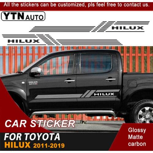 Car Sticker For Toyota Hilux Vigo Revo 2011-2019 Side Door Stripe Racing Graphic Vinyl Cool Decoration Car Decal Accessories