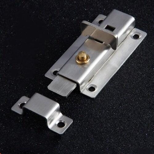 Freeshipping，Stainless steel bolt lock spring anti-theft door accessories wood metal sliding door plug door buckle door bolt