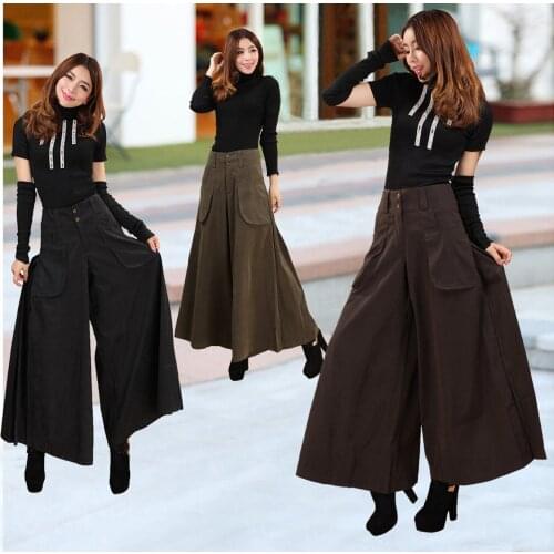Spring and Autumn new large size wide leg pants female Slim fashion wide pants legs casual trousers street hip hop models