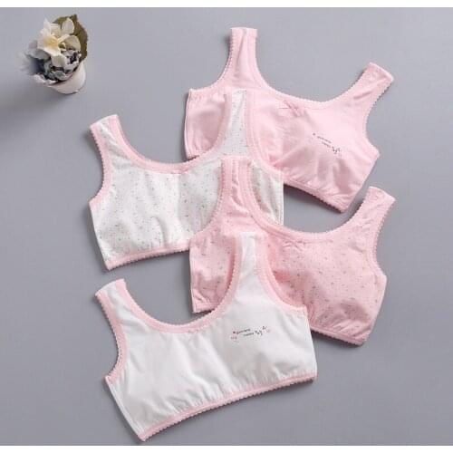 Children Breast Care Girl Bra Kids Solid Color Cotton Bra for Teenage Girl Lingerie Underwear Puberty Tube Top
