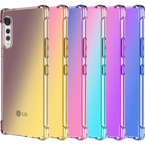 LG Velvet Case Luxury Half Transparent Clear Gradient Phone Case For LG V60 thinQ LG Stylo 7 6 5 LG Q61 Q52 Soft Silicone Cover