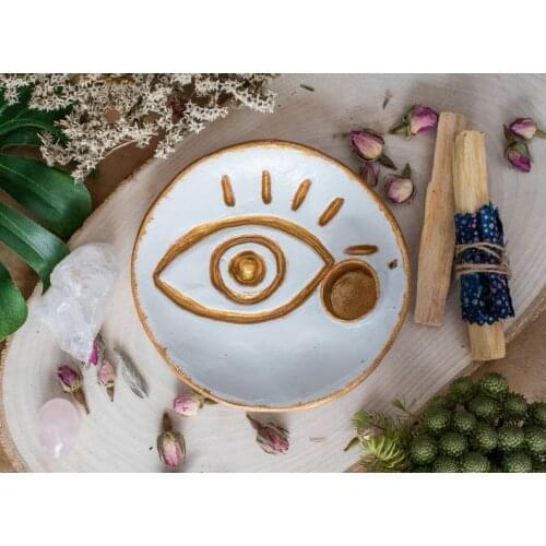 White Eye Hand Made Palo Santo Holder | Incense | Burner | Palo Santo Burner (includes one Palo Santo stick)