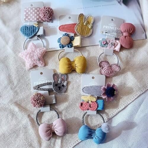 DHL 500set 3Pcs/Set Bowknot Cartoon Flower Heart Baby Hair Clips Lace Ball Baby Girl Hair Pin Hair Band Baby Hair Accessories