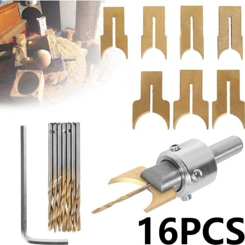 JUSTINLAU 16pcs 14-25mm Wood Bead Maker Beads Drill Bit Milling Cutter Set Woodworking Tool