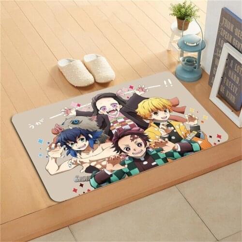Ghost Slayer Anime Cartoon Floor Mat Non-slip Absorbent Bath Mat Kitchen Bedroom Bathroom Non-slip Mat Child Protection 40*60cm