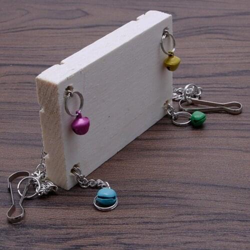 Hamster Cage Pet Toys Seesaw Wooden Swing Harness Parrot Hanging Bell Suspension New