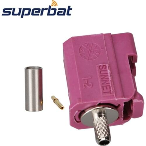 Superbat Fakra Code H Violet Crimp Jack Key RF Coaxial Connector for GPS Telematics Satellite Antenna Adapter