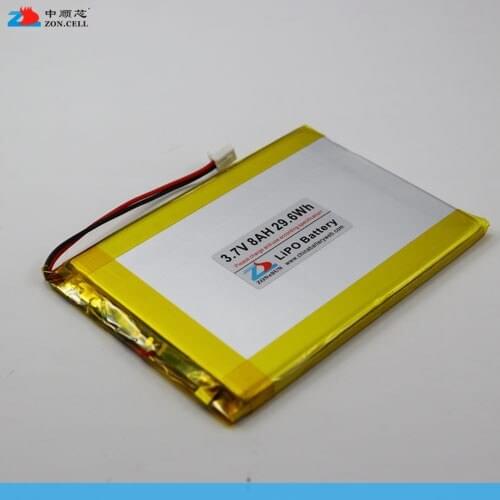 Shipping in 3.7V 8000mAh large capacity lithium polymer battery 6570108 tablet computer Rechargeable Li-ion Cell