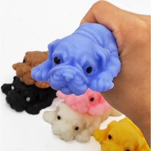 Cute Squeeze Pug Dog Toy Soft Anxiety Relief Stress Decompression Sensory Squishies Toy for Adults Kids Birthday Christmas Gift