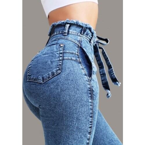 Hip Slim Stretch 5Xl Womens Fashion Jeans Skinny High Waisted Sexy Pants Female Large Size Blue Grey Woman Jean Denim Pants