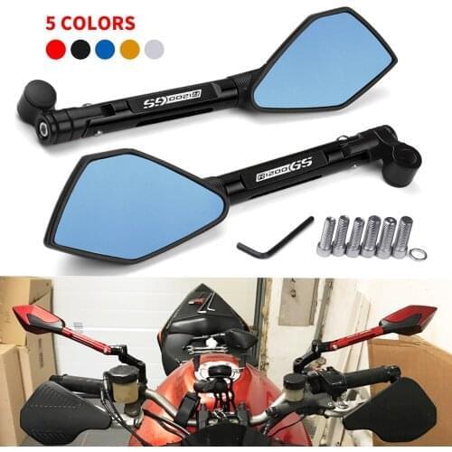 Motorcycle Bluish Reverse Side Mirrors CNC For BMW R 1200 GS LC R1200GS R 1200GS ADV Adventure 2017 2018 2020 2021 Accessories