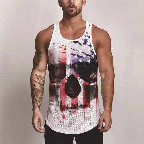 Independence Day Mens Printed Sports Vest American Pattern Camisole Mens Running Casual Gym O-neck Top Tank Sleeveless Tops