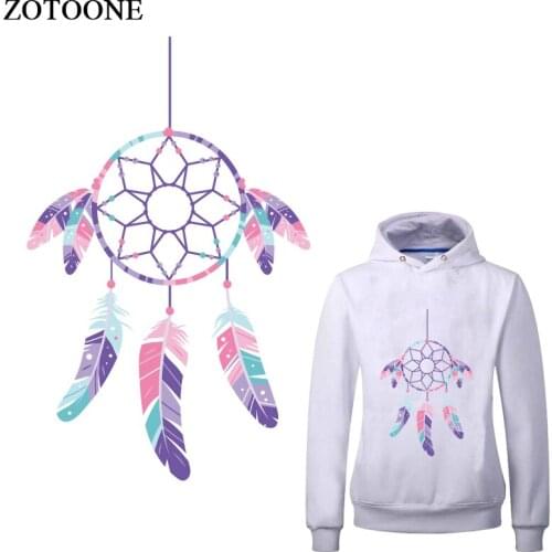 Retro Feather Patches for Clothes Flower Dreaming Patch Ironing on T-shirts Dresses Heat Transfer Printing By Household Irons