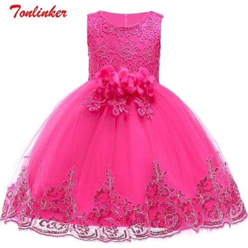 2020 Girls Skirt New Flower Girl Wedding Dress Evening Show Princess Skirt Sequin Skirt Feet Embroidered Performance Clothing