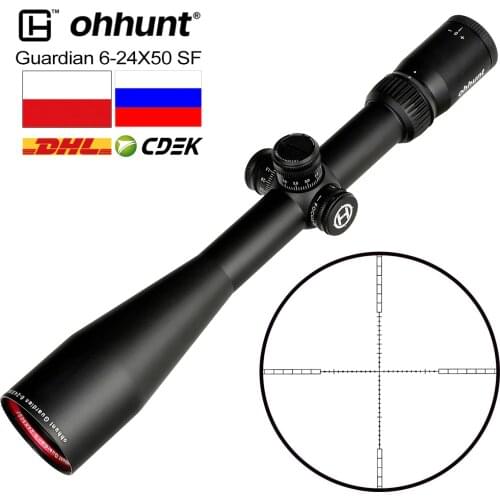 Ohhunt Guardian 6-24X50 SF Hunting Scope 1/2 Half Mil Dot Reticle Scope Side Parallax Turrets Lock Reset Tactical Optical Sights