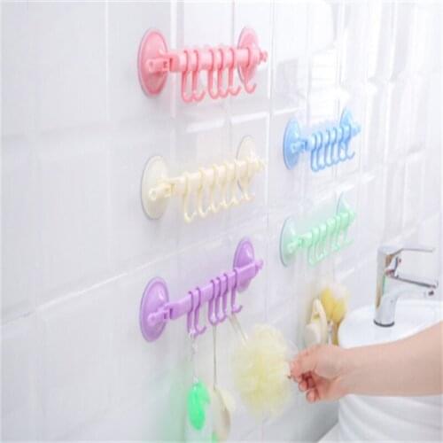 Storage Organizer for Bathroom Organization Wall Towel Rack 6 Hook Hanger Hooks for Bathroom Hooks With Suction Cup Home Garden