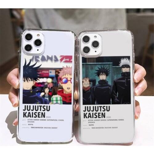Jujutsu Kaisen Anime Phone Case Transparent soft For iphone 5 5s 5c se 6 6s 7 8 11 12 plus mini x xs xr pro max