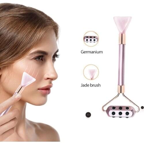 Powder Crystal Jade Roller Facial Lift Convenient To Carry Manual Thin Face Massager Facial Beauty Device Face Skin Care Tool