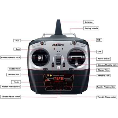 Radiolink T8FB 8CH RC Transmitter and Receiver R8EF 2.4GHz Radio Controller SBUS/PPM/PWM for Drone/Fixed Wing