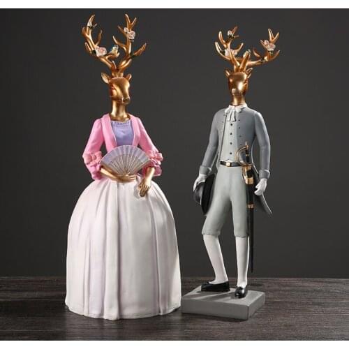 Christmas Deer Nordic Home Decoration Resin Crafts