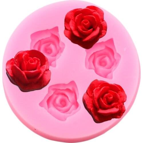 Rose Flowers Silicone Molds DIY Wedding Cupcake Topper Fondant Cake Decorating Tools Candy Resin Clay Chocolate Gumpaste Moulds