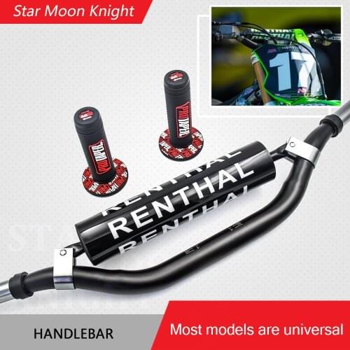 Handlebar+Grips+ Clamps+ Pads Taper Handle Grips CNC Handlebar Clamp Fat Bar 1-1/8" Pit Bike Motocross Renthal Handlebar 28MM